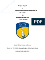 Project Report On Analysis On Customer Satisfaction of Investors in India Infoline by B.Y.Roja Lakshmi Devi A30601912084