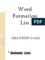 Word Formation List 1