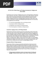 Writing Assessment Ncte White Paper