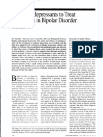 Use of Antidepressants To Treat Depression in Bipolar Disorder.