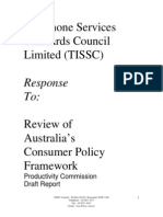 Telephone Services Standards Council Limited (TISSC) : Response To