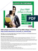 MBA Colleges in Chennai, List of Top MBA Colleges in Chennai