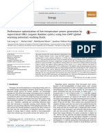 Performance Optimization of Low-Temperature Power Generation by Supercritical ORCs Using Low GWP Working Fluids