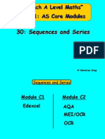 "Teach A Level Maths" Vol. 1: AS Core Modules: 30: Sequences and Series