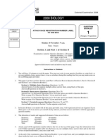 2008 BIOLOGY: Section A and Part 1 of Section B