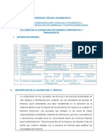 Utb - Syllabus Finanzas Corporativa