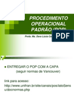 Aula 3 - Modelo de Procedimento Operacional Padrão (Pop)