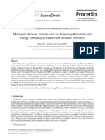 Multi-Path Division Transmission For Improving Reliability and Energy E Ciency in Underwater Acoustic Networks