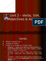 Unit 2 - Verbs, SVA, Adjectives