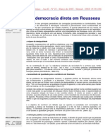 A Democracia Direta em Rosseau Por ANTONIO INÁCIO ANDRIOLI