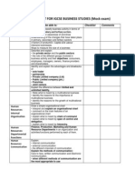 Revision Checklist For Igcse Business Studies