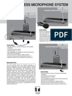 TOA Brochure Micfófono Tipo Diadema WS-300H