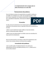 Estudio Sobre La Implementación de Le Energía Solar en Republica Dominicana en El Año 2012