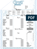 Attributes Other Traits Skills: Mental Merits Health Willpower Psyche Plasm Synergy