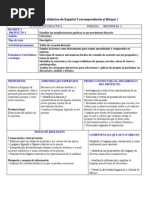 Planeación Didáctica de Español 3 Correspondiente Al Bloque 1