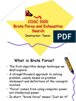 COSC 3100 Brute Force and Exhaustive Search: Instructor: Tanvir