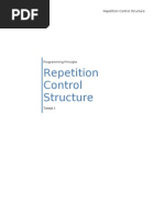 Tutorial 3 - Repetition Control Structure