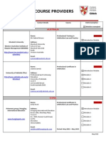 Recognised Course Providers List