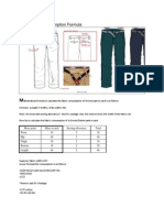 Woven Pant Consumption Formula