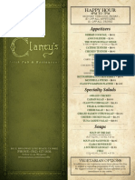 Clancys Restaurant Menu