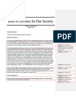 Rise of Divorce in Our Society: Research Question