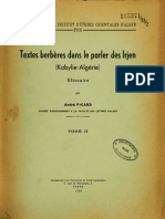 Textes Berbères Dans Le Parler Des Irjen (Kabylie-Algérie) Tome II Glossaire - André Picard 1958