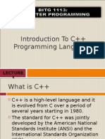 Introduction To C++ Programming Language