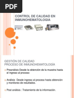 Control de Calidad Inmunohematologia