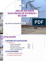 Analisis de Sistemas Electricos de Potencia I EE-353M: Curso