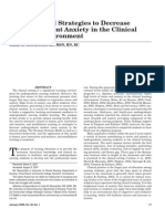 Interventional Strategies To Decrease Nursing Student Anxiety in The Clinical Learning Environment