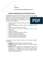 Proceso de Administracion de Los Recursos Humanos