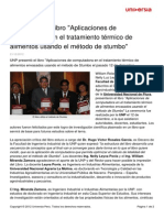 Unp Presenta Libro Aplicaciones Computadora Tratamiento Termico Alimentos Usando Metodo Stumbo