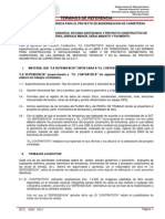 Terminos de Referencia para El Proyecto de Modernizacion de Carreteras 2013