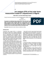 Confirmatory Factor Analysis (CFA) of First Order Factor Measurement Model-ICT Empowerment in Nigeria