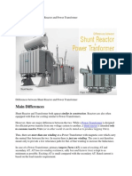 Differences Between Shunt Reactor and Power Transformer