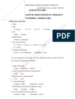 A Study On Labour Absenteeism in Ammarun Foundries Coimbatore-Questionnaire