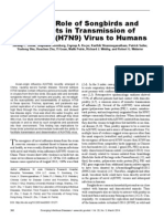 Possible Role of Songbirds and Parakeets in Transmission of Influenza A (H7N9) Virus To Humans