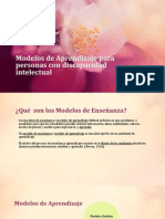 Modelos de Aprendizaje para Personas Con Discapacidad Intelectual