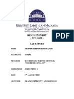 Biochemistry (SFA 2073) : Lab Report