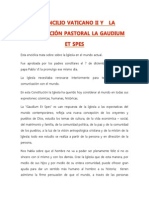 EL CONCILIO VATICANO II Y Constitución Pastoral LA GAUDIUM ET SPES