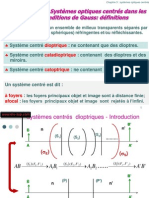 Chapitre 3 Systèmes Optiques Centrés.