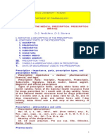 Structure of The Medical Prescription. Prescription Writing