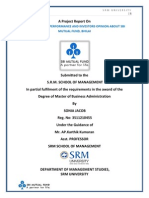 A Study On The Performance and Investors Opinion About Sbi Mutual Fund