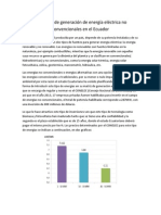 Proyectos de Generación de Energía Eléctrica No Convencionales en El Ecuador