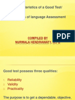 Characteristics of A Good Test/: Compiled by Nurmala Hendrawaty, M.PD