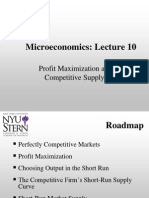 Microeconomics: Lecture 10: Profit Maximization and Competitive Supply