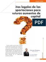 Aportaciones para Futuros Aumentos de Capital Requisitos Legales de