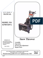 SWISHER 627851X07A Snow Thrower Owner's Manual 