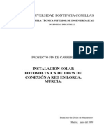 Universidad Pontificia Comillas: Instalación Solar Fotovoltaica de 100Kw de Conexión A Red en Lorca, Murcia