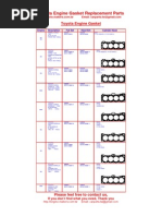 Toyota Engine Gasket Replacement Parts